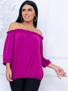 Women Blouses - 玫瑰紅 - 查看 2