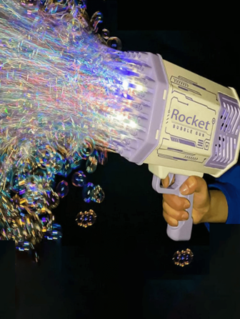 69 孔火箭筒泡泡槍炫彩燈光大風力超級泡泡戶外玩具適合男孩或女孩聖誕節生日禮物，節日聖誕襪