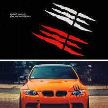 1pc Car Monster Sticker Scratch Stripe Claw Marks Car Auto Headlight Decal Car Styling White/Red/Black - White - View 10