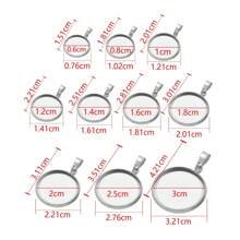 10 件/批适用于 6 8 10 12 14 16 18 20 25 30 毫米不锈钢树脂镂空凸圆形底盘镶嵌边框吊坠珠宝 DIY 珠宝配件吊坠项链