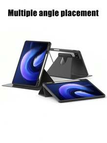 1 件 720° 旋转水晶透明亚克力透明后盖防震保护壳兼容 iPad，支持睡眠/唤醒功能 - 黑色 - 查看 7