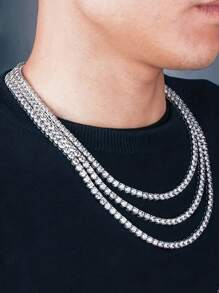 CVNANA 1 Stück 5 Mm Breite Tenniskette Im Europäischen Und Amerikanischen Stil Mit Strass-inlay Für Männer Und Frauen