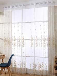 1 Miếng Hiện đại Kiểu Mỹ Vàng Thêu Hoa hồng mỏng Rèm Đối với Phòng khách Và Phòng ngủ - Nhiều màu - Xem 2