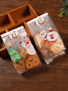 20入組聖誕餅乾包裝袋,雪花糕點,牛軋糖,烤商品包,聖誕小吃包,餅乾袋,聖誕禮品袋,餅乾糖果袋