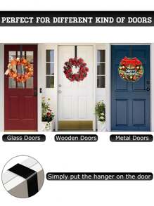 1 件节日装饰花环门挂，非常适合圣诞节、农历新年、情人节、欢迎标志、门挂无划痕、圣诞节 - 白色 - 查看 6