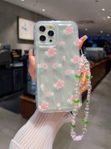Custodia per telefono estiva a sacchetto d"aria con fiore colorato carino 1pz con cinturino dettaglio floreale, design antiscivolo compatibile con IPhone
