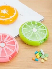 hộp lưu trữ thuốc nhựa mini di động, Hộp khóa thuốc tròn nhiều lưới hàng ngày cho gia đình - màu xanh lá - Xem 3