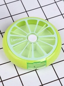 hộp lưu trữ thuốc nhựa mini di động, Hộp khóa thuốc tròn nhiều lưới hàng ngày cho gia đình - màu xanh lá - Xem 7