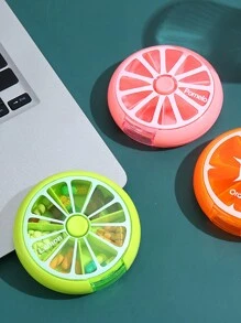 hộp lưu trữ thuốc nhựa mini di động, Hộp khóa thuốc tròn nhiều lưới hàng ngày cho gia đình - màu xanh lá - Xem 5