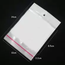 100 个透明自封粘性袋 OPP 袋塑料储物袋带挂孔适用于珠宝展示包装 - 無色 - 查看 19