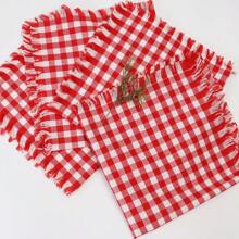 Red Checked Napkins Party Supplies - red & white - View 2