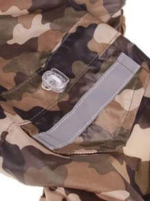 1pc Polyester Four-legged Double-layer Hooded Raincoat With Buckle, Suitable For Pet Rainy Days - Army Green - View 4