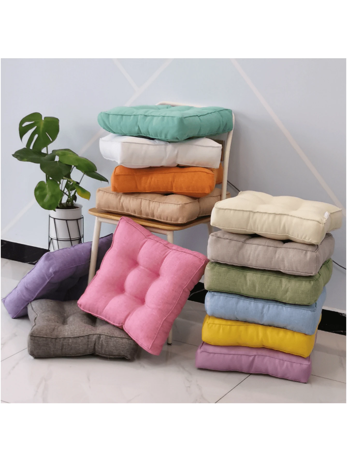 3d Thickened Linen-looking Seat Cushion, Compressed Shipping Floor Mat ...