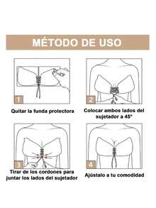 Butterfly Cup Adhesive Bra Strapless Push Ip Invisible - Black - View 6