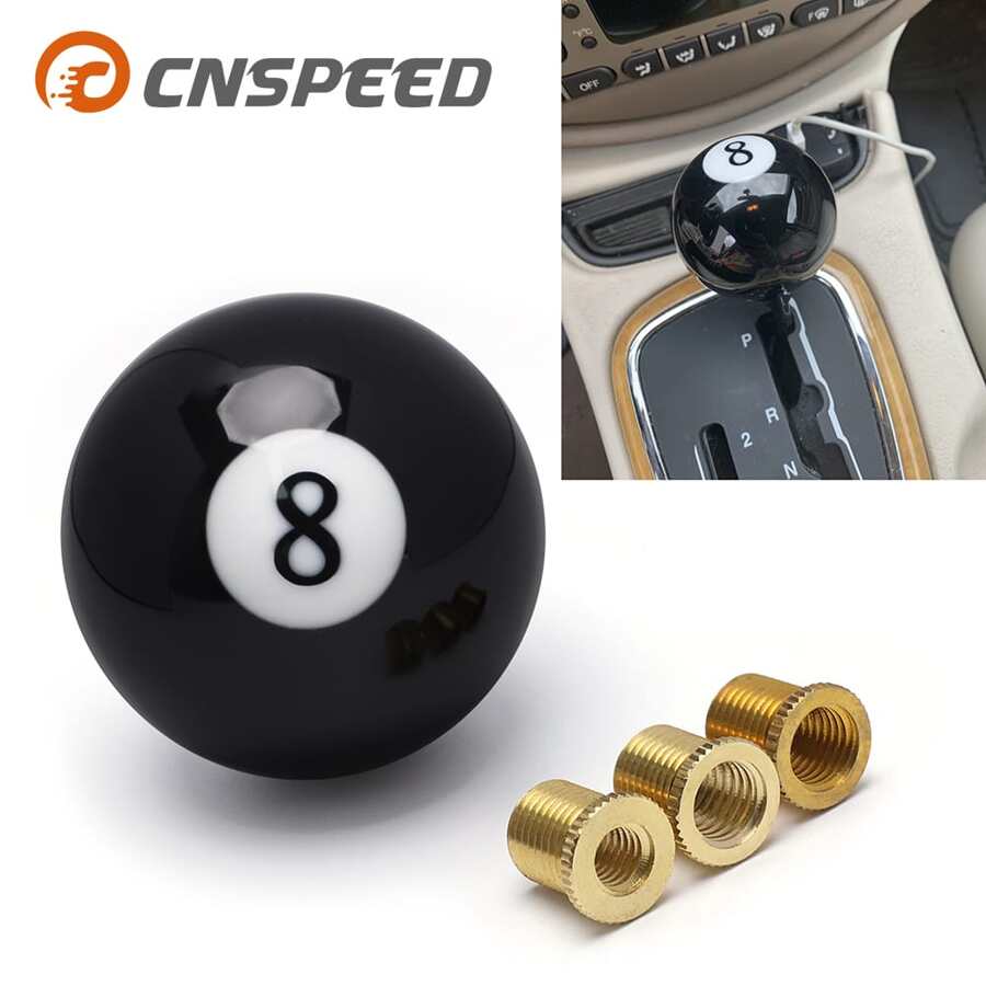 黑色8號撞球握把變速杆把手,用於汽車改裝 - 黑色 - 查看 1