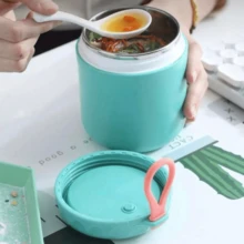 500ml Stainless Steel Thermal Lunch Box With Spoon - Mint Blue - View 4