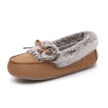 Slippers For Women  House Moccasins Indoor Outdoor Shoes - Cà phê nâu - Xem 2