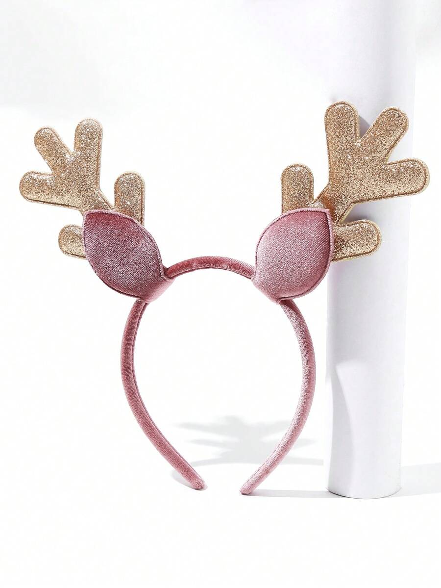 1 件女士圣诞蝴蝶结和鹿角头带适合日常使用 - 彩色 - 查看 1