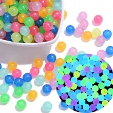 25-100入組6/8/10mm發光圓形散珠混合亮面螢光珠,適用於珠寶製作手鍊 - 彩色 - 查看 2