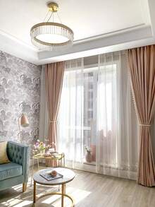 1個復古美式風格的豪華厚實毛絨窗簾,遮陽隔熱,適用於客廳/臥室 - 淺粉色 - 查看 1