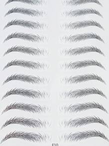 Kit 11 Par Adesivo de Sobrancelha 6D Biônico Semi Permanente à Prova d'Água Unissex / Tatuagem de Sobrancelha E10 - Preto - Visão 3