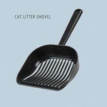 Pets Cleaning Accessories Cute Paw-Shaped Mesh Cat Litter Scoop Practical Portable Cat Poop Shovel, Plastic Cat Scooper Tool For Scooping Kitty Litter - Black - View 4