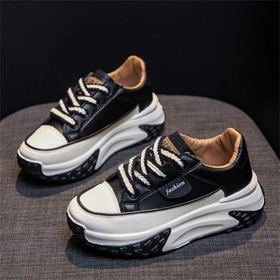 2023 New Women's Platform Chunky Sneakers, Retro Chunky Shoes, All Seasons, Fashionable & Versatile Casual Sports Shoes