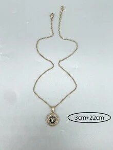 1條歐美時尚簡約朋克風吊墜項鍊,適用於酷女孩 - 彩色 - 查看 4