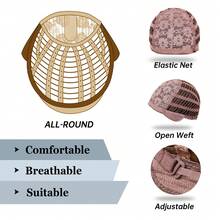 14 Inches Brown Bob Wig With Platinum Blonde Fringe Synthetic Headband - Brown - View 5