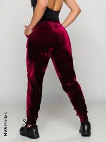 Women Pants - Burgundy - View 3
