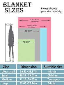 Family Theme Flannel Blanket For Daughters - 1pc - Multicolor - View 4