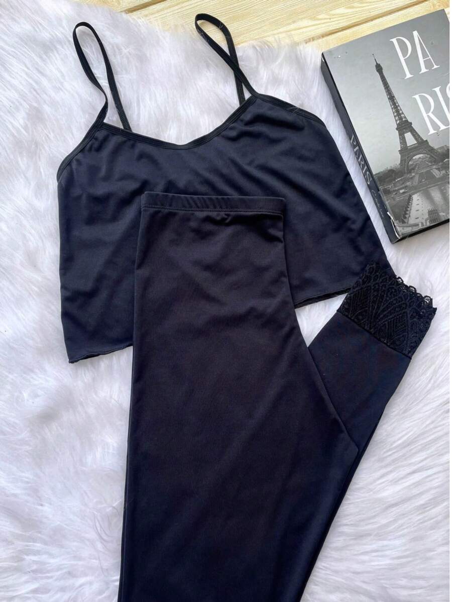 Women Pajama Sets - 黑色 - 查看 1