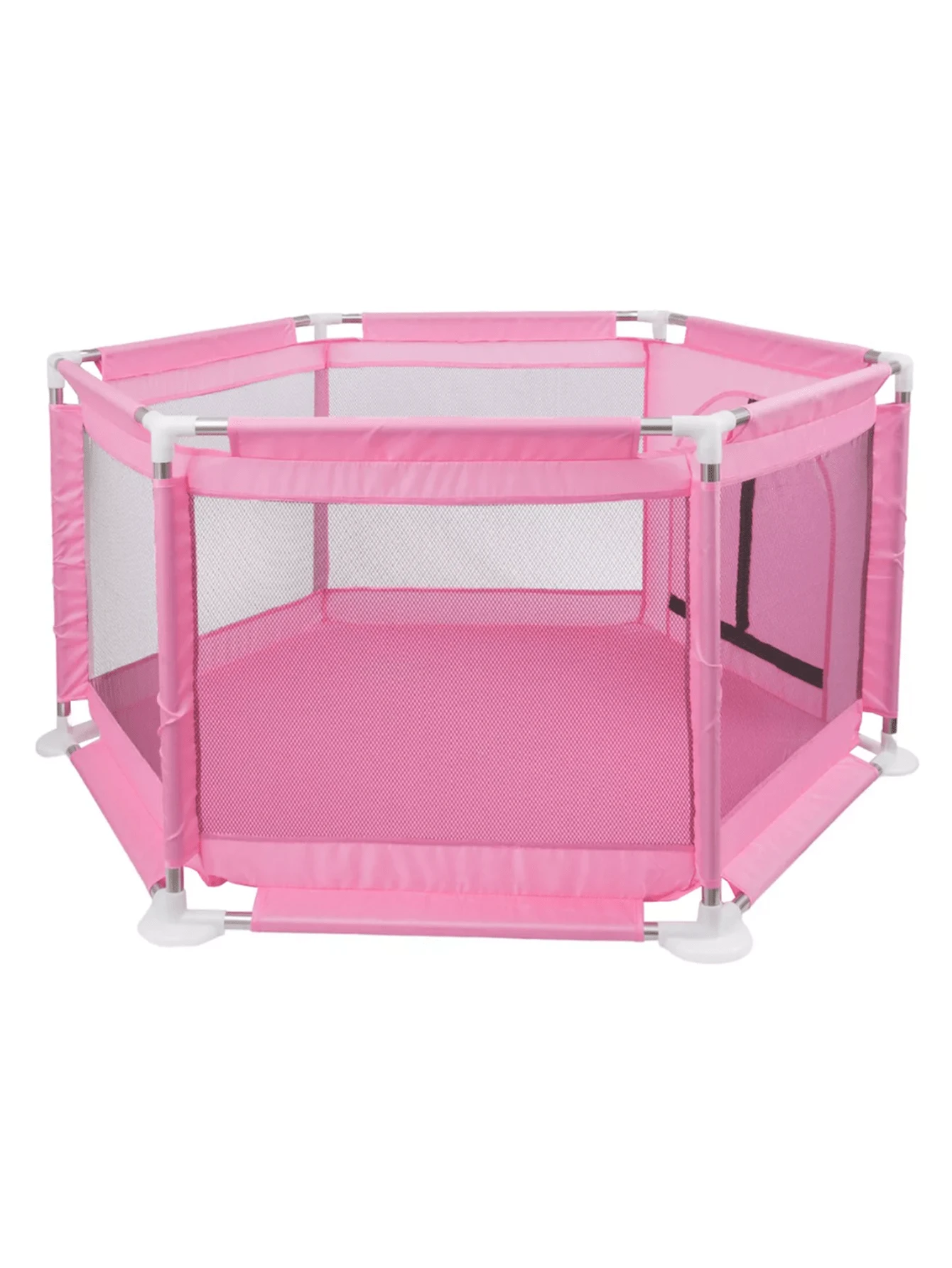 Cercadinho Infantil Cercado Chiqueirinho Portátil Para Bebê Criança - Rosa chiclete - Visão 1