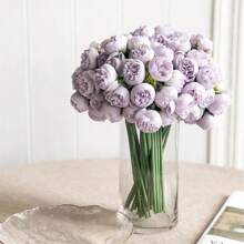 1入組人造牡丹束帶27頭,家庭裝飾,婚禮花束 - 淡紫色 - 查看 2