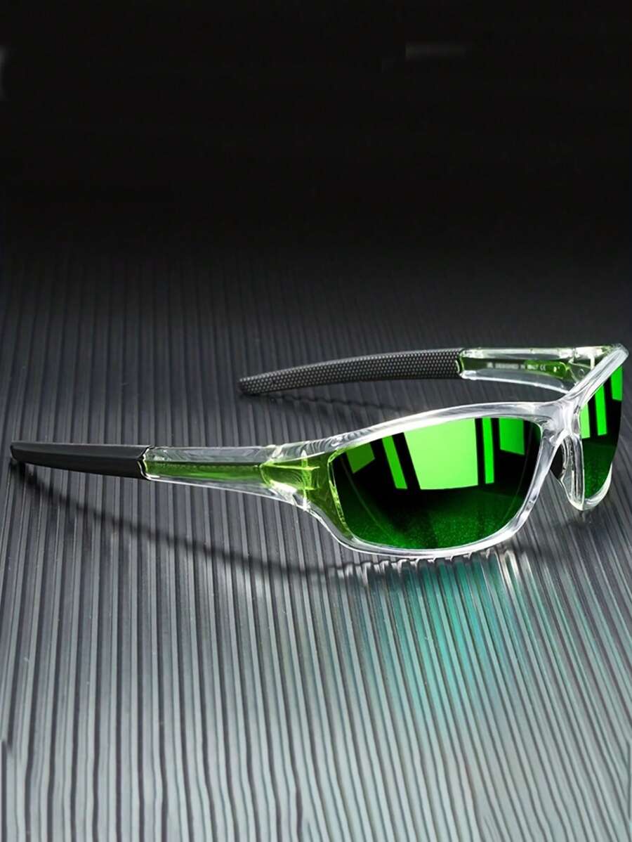 1副镀膜猫眼造型酷炫个性时尚眼镜，街头沙滩配饰，打造街头风造型，适合搭配毛衣、夹克、卫衣、连帽衫、皮裤和工装裤，是夏季海滩度假、户外活动和旅行的理想之选。 - 綠色 - 查看 1