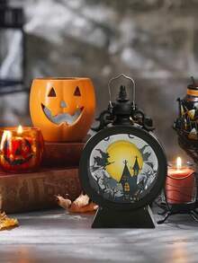 1個萬聖節南瓜燈幽靈節日產品,便攜式煤油燈,led彩色夜燈裝飾道具小驢燈 - 女孩圖案 - 查看 1