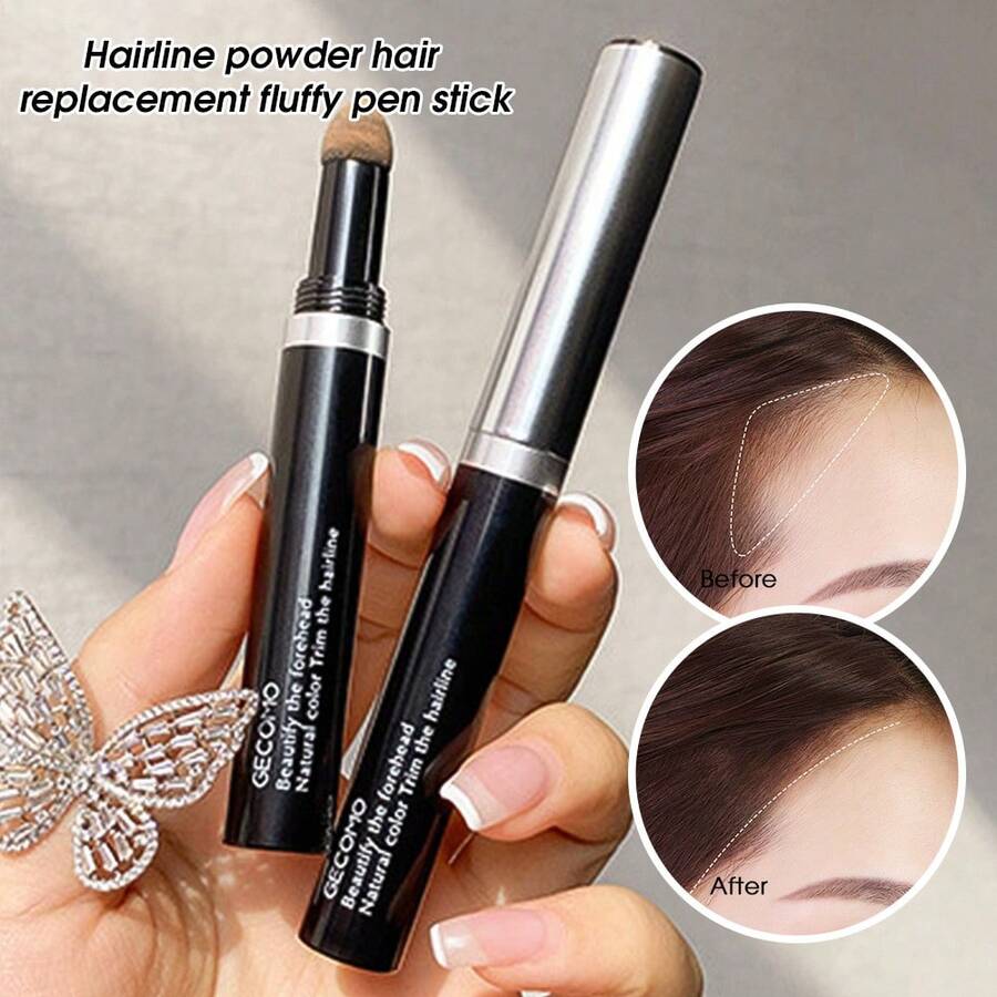 GECOME 1 pieza línea de pelo Polvo Palo para frontal línea de pelo modificación , pelo reparar sombra , natural llenar , con color reparar - marrón natural - Ver 1