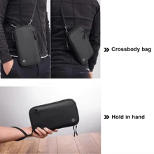 VALUEWIN 1pc Black Polyester Multi-Functional 3-Compartment Zipper Travel Organizer For Flight Tickets, Passport, Cards, Coins, Suitable For Men, Women, Business Trip, Travel, School, Gift Travel Stuff Travel Organiser Travel Items Travel Wallet Passport Holder Passport Wallet Beach Vacation Bag Summer