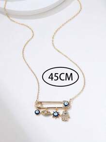 Vanel Rhinestone trang trí vòng cổ quyến rũ mắt ác - Màu xanh lam - Xem 3