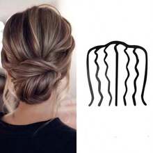 6入組女士捲髮器套裝,簡單優雅的髮夾、髮夾、梳子、髮棒、花髮配件、鐵質髮夾、造型工具,適用於捲髮發型