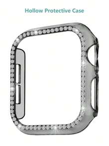 8pcs Set Rhinestone Fashionable & Protective Hollow Semi-Transparent PC Watch Case, Compatible With Apple Watch 38/40/41/42/44/45/46mm, Compatible With Apple Watch Series SE/11/10/9/8/7/6/5/4/3/2/1, Smart Watch Case Accessories - Multicolor - View 4