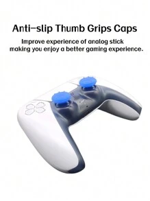 1 Set PlayStation 5 Controller Silicone Skin Cover + 2 Thumb Grip Caps, Anti-Slip, Anti-Scratch, Sweat-Proof, Dust-Proof For Enhanced Gaming Experience - Blue - View 6