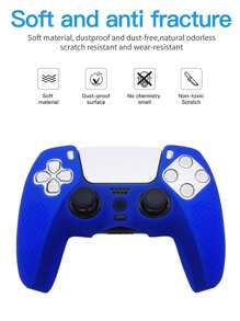 1 Set PlayStation 5 Controller Silicone Skin Cover + 2 Thumb Grip Caps, Anti-Slip, Anti-Scratch, Sweat-Proof, Dust-Proof For Enhanced Gaming Experience - Blue - View 2