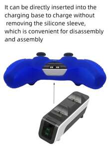 1 Set PlayStation 5 Controller Silicone Skin Cover + 2 Thumb Grip Caps, Anti-Slip, Anti-Scratch, Sweat-Proof, Dust-Proof For Enhanced Gaming Experience - Blue - View 3