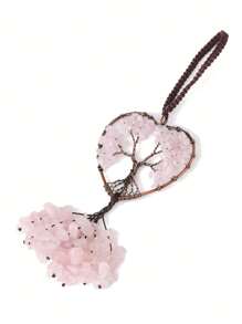 1 Miếng Retro Dây điện Wrapped Cây đời Tinh thể tự nhiên 7 Đá Đối với Nhà  Phòng Phòng ngủ Trang trí tường Treo Đồ trang trí Boho Chiếu hậu ô tô Gương Treo Phụ kiện Tâm linh Đồ trang trí - Trái tim - Xem 1