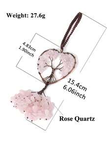 1 Miếng Retro Dây điện Wrapped Cây đời Tinh thể tự nhiên 7 Đá Đối với Nhà  Phòng Phòng ngủ Trang trí tường Treo Đồ trang trí Boho Chiếu hậu ô tô Gương Treo Phụ kiện Tâm linh Đồ trang trí - Trái tim - Xem 4