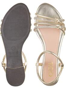 GiGiL Women Flat Sandals - 金色 - 查看 4
