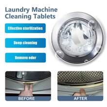 10PACKS Washing Machine Cleaning Tablets, Fully Automatic Washing Machine Tank Cleaning Tablets Wave Wheel Drum Type Cleaning Odor Dirt - White - View 5
