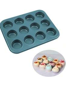 DeTODO Tray Mold For 12 Cupcakes Muffins Non-Stick Pastry - Xám - Xem 3