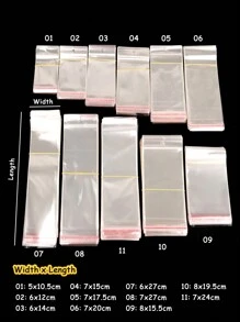 100pcs Transparent Self Sealing Adhesive Pouch OPP Bag Plastic Storage Bags With Hang Hole For Jewelry Display Package - Clear - View 3